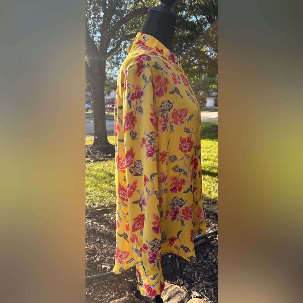 Philosophy Yellow Floral Blouse - Picture 5 of 8